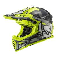 LS2 Шлем MX437 Fast Evo Mini Crusher Black Hi-Vis Yellow в Москве
